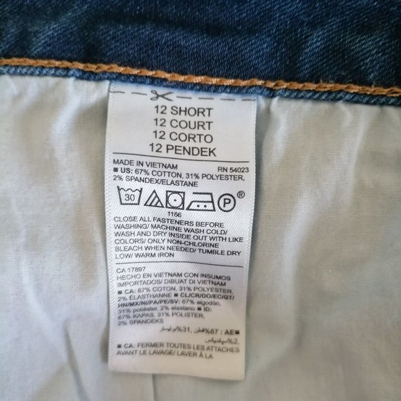 Old Navy Womens Blue Mid Rise Distressed Pop Icon Skinny Leg Jeans size 12 Short - Picture 6 of 6